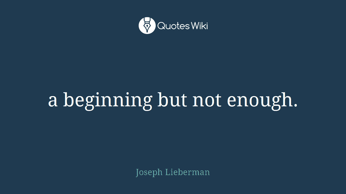 a beginning but not enough.