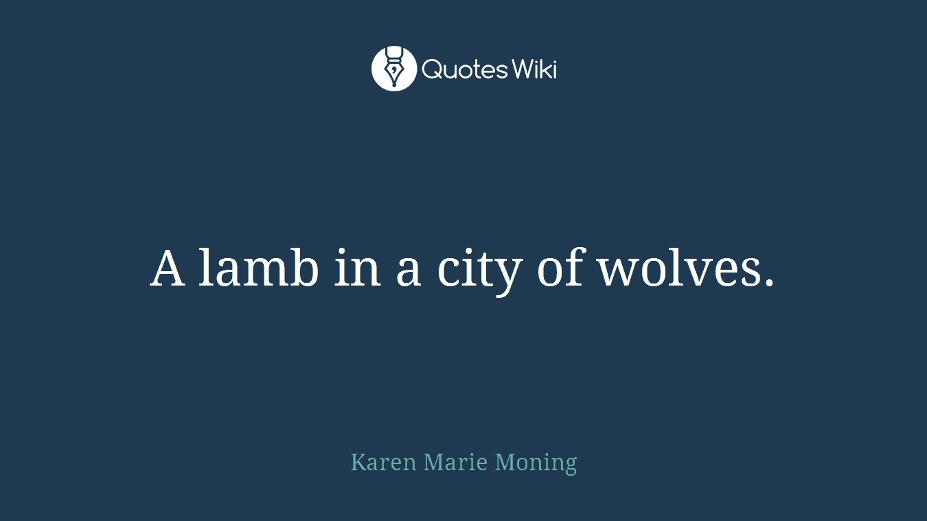 A lamb in a city of wolves.