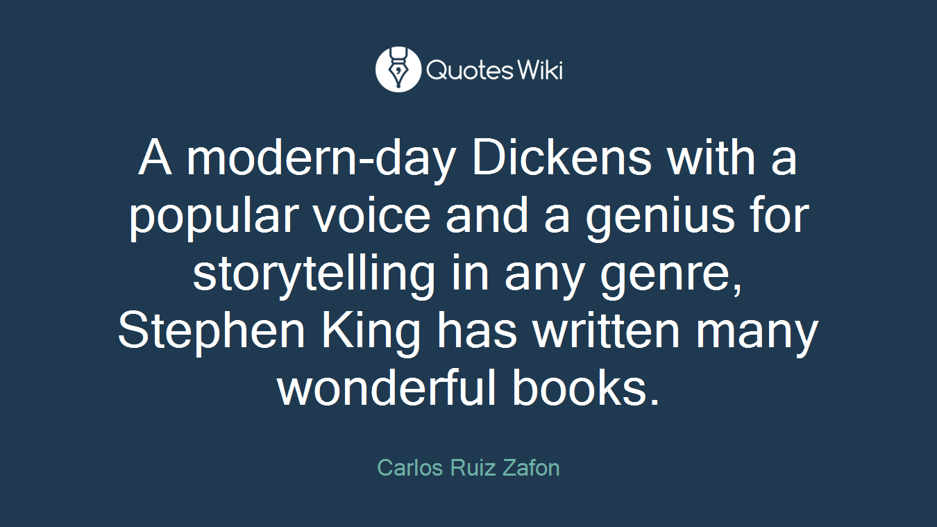 A modern-day Dickens with a popular voice and a genius for storytelling in any genre, Stephen King has written many wonderful books.