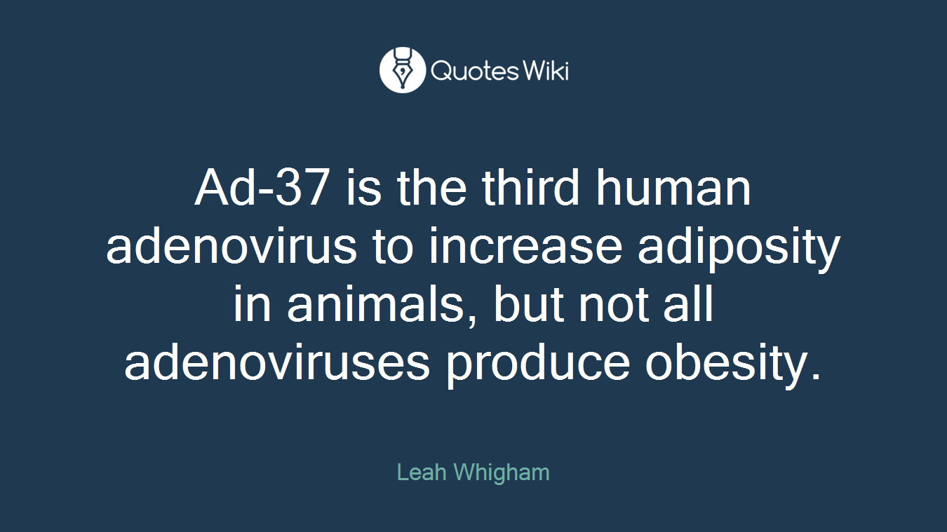 Ad-37 is the third human adenovirus to increase adiposity in animals, but not all adenoviruses produce obesity.