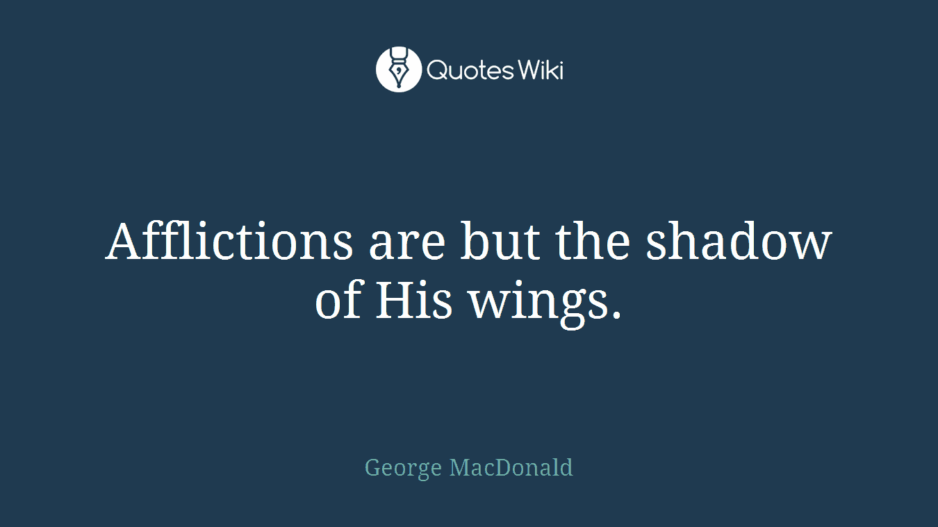 Afflictions are but the shadow of His wings.