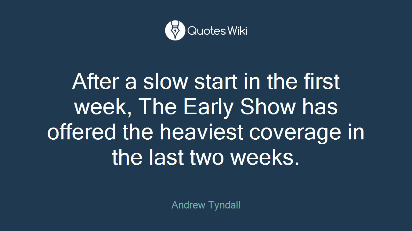After a slow start in the first week, The Early Show has offered the heaviest coverage in the last two weeks.