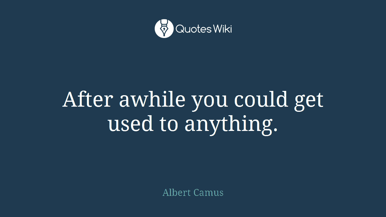 After awhile you could get used to anything.