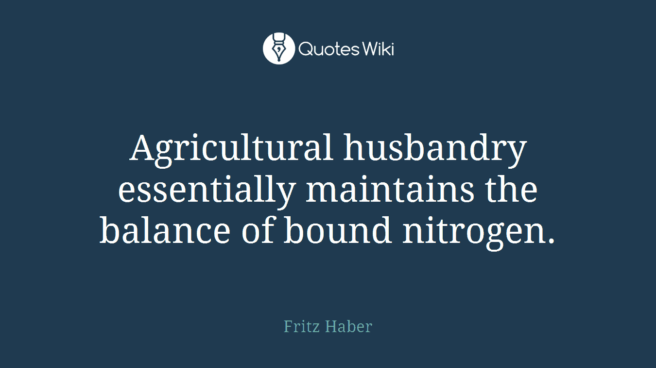 Agricultural husbandry essentially maintains the balance of bound nitrogen.