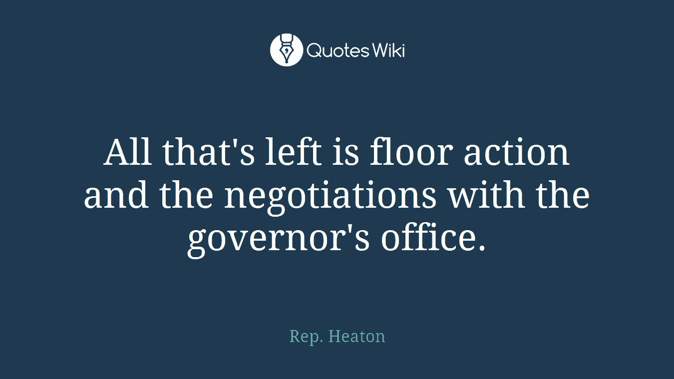 All that's left is floor action and the negotiations with the governor's office.