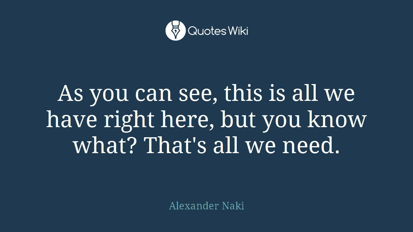 As you can see, this is all we have right here, but you know what? That's all we need.
