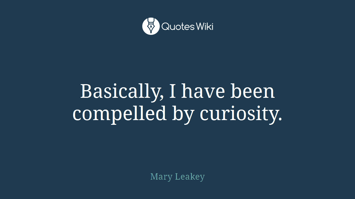 Basically, I have been compelled by curiosity.