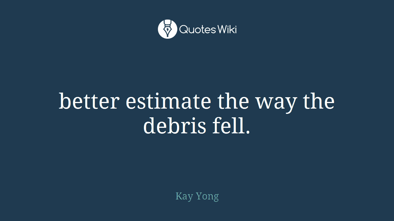 better estimate the way the debris fell.