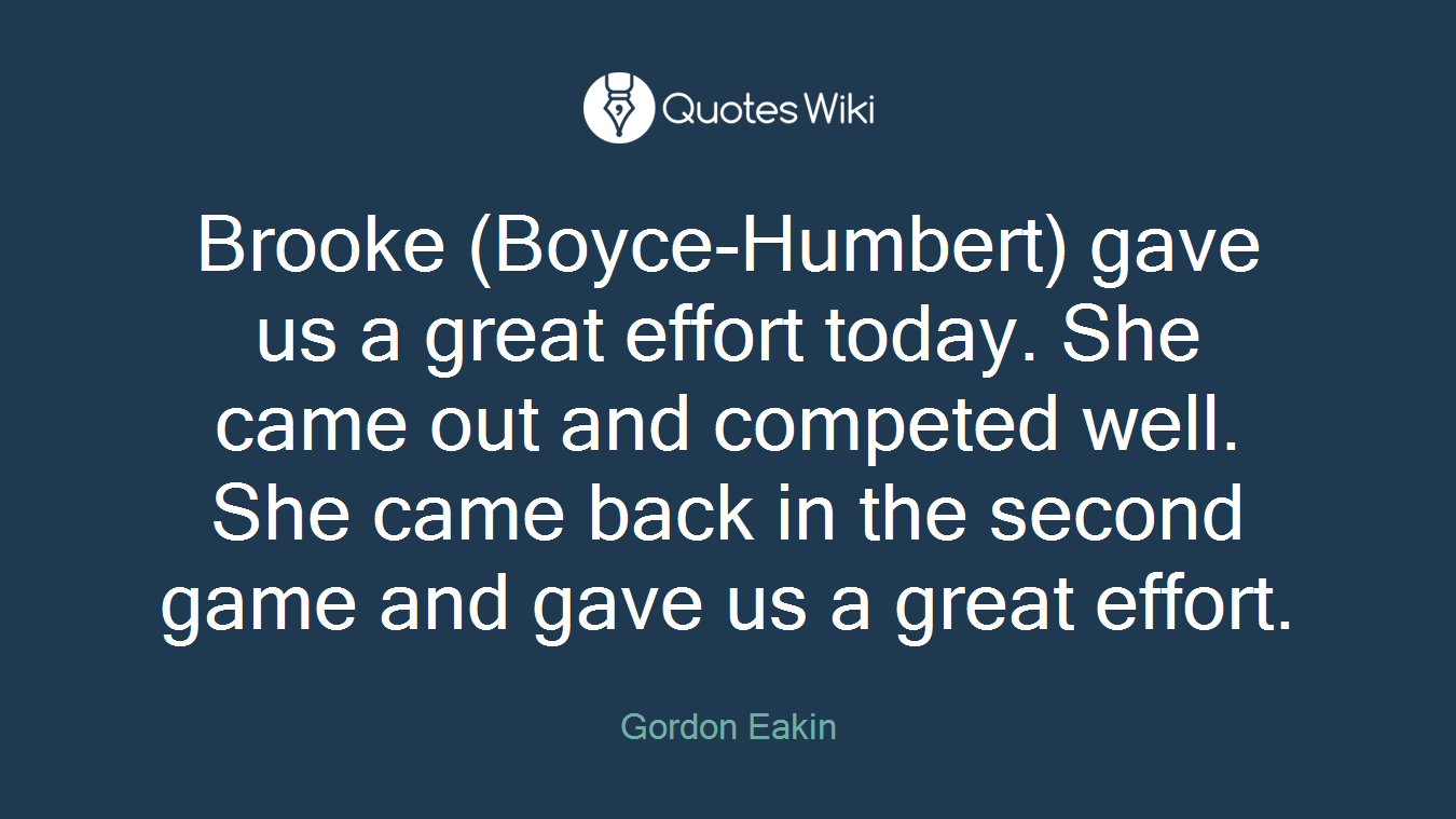 Brooke (Boyce-Humbert) gave us a great effort today. She came out and competed well. She came back in the second game and gave us a great effort.