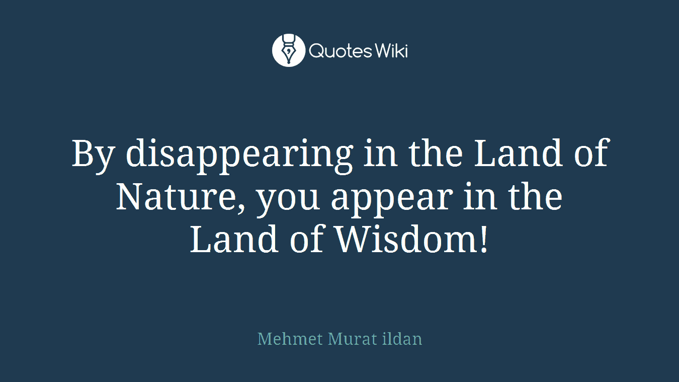 By disappearing in the Land of Nature, you appear in the Land of Wisdom!