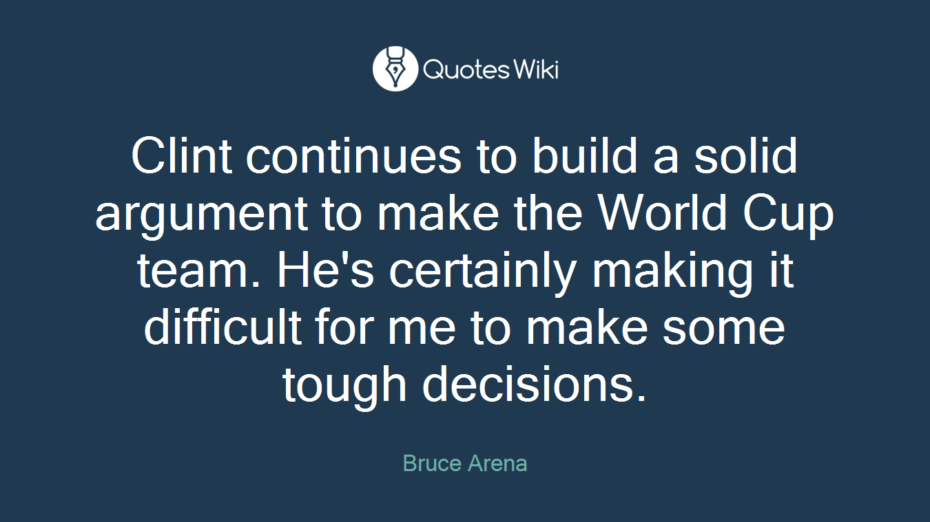 Clint continues to build a solid argument to make the World Cup team. He's certainly making it difficult for me to make some tough decisions.