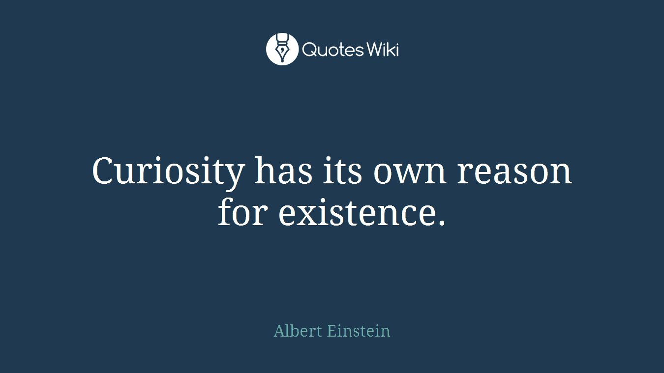 Curiosity has its own reason for existence.