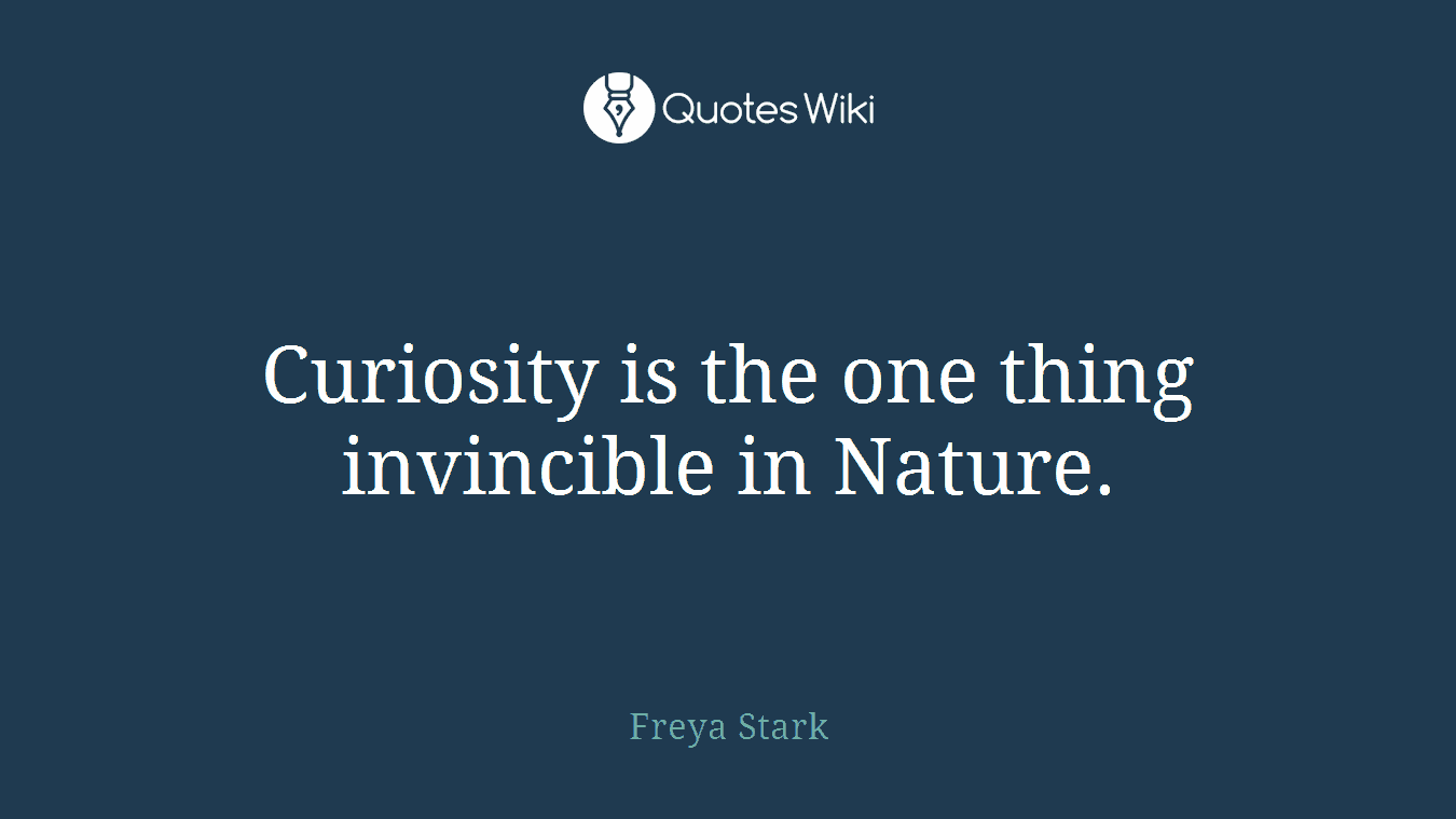 Curiosity is the one thing invincible in Nature.