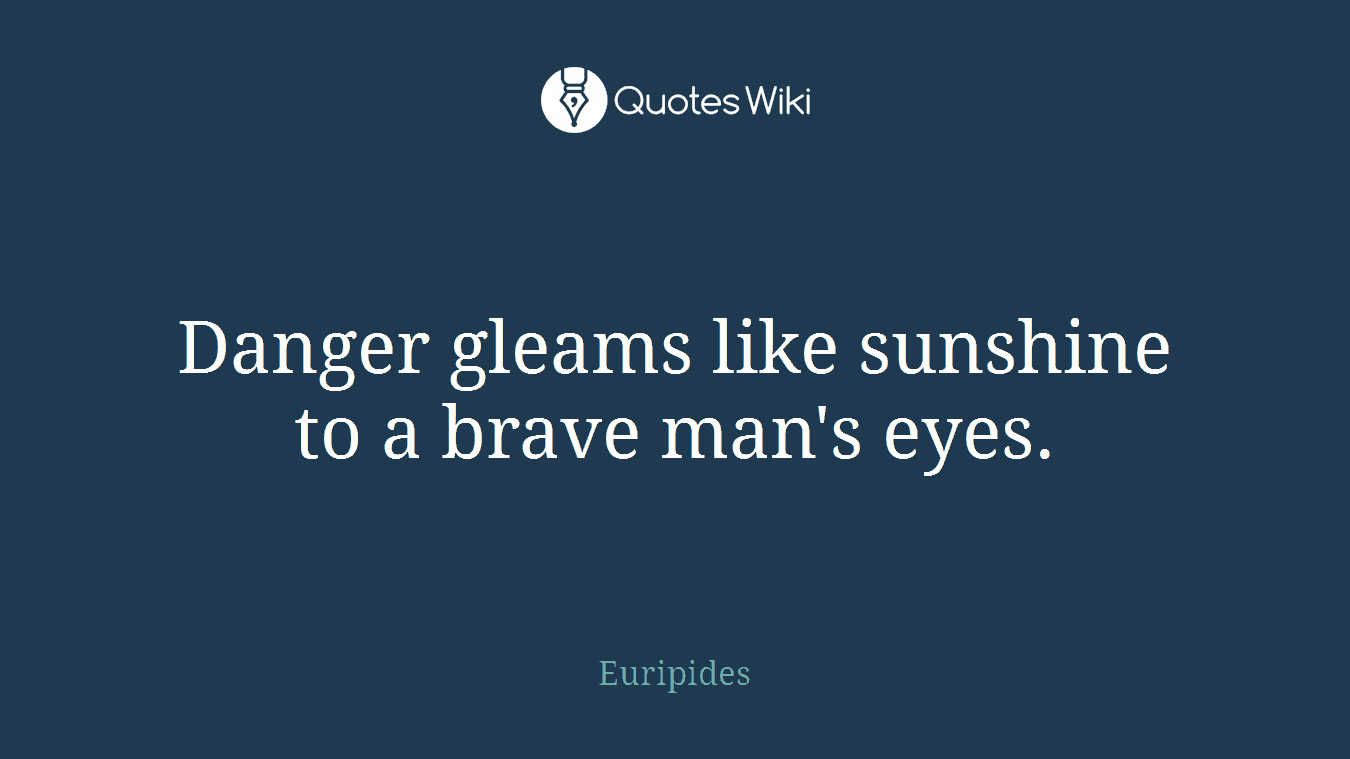 Danger gleams like sunshine to a brave man's eyes.