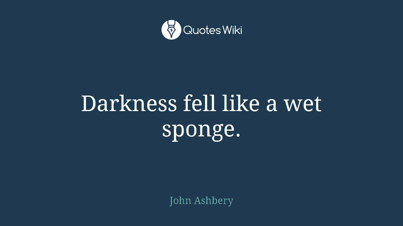 Darkness fell like a wet sponge.