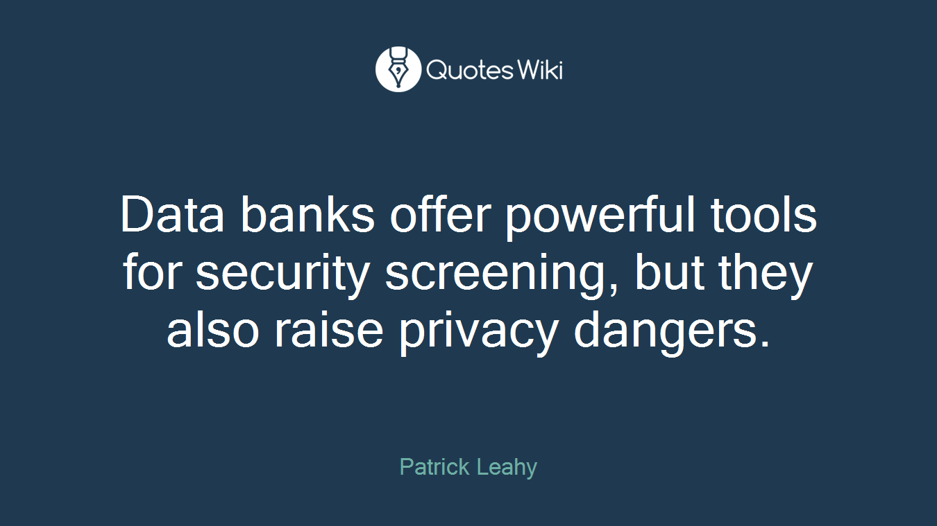Data banks offer powerful tools for security screening, but they also raise privacy dangers.