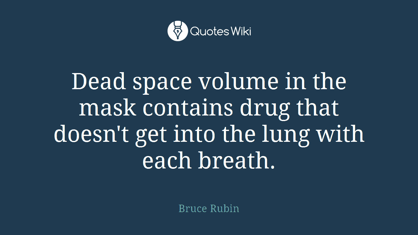 Dead space volume in the mask contains drug that doesn't get into the lung with each breath.