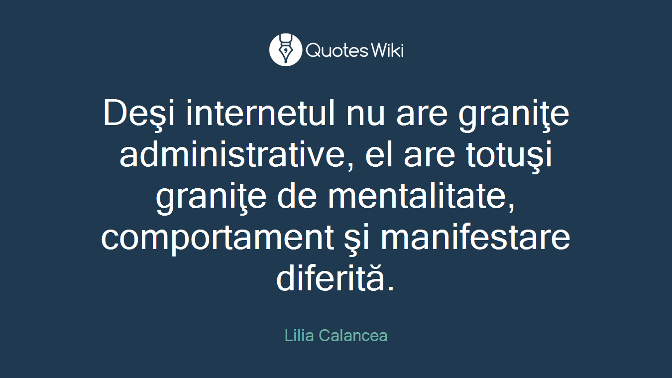 Deşi internetul nu are graniţe administrative, el are totuşi graniţe de mentalitate, comportament şi manifestare diferită.