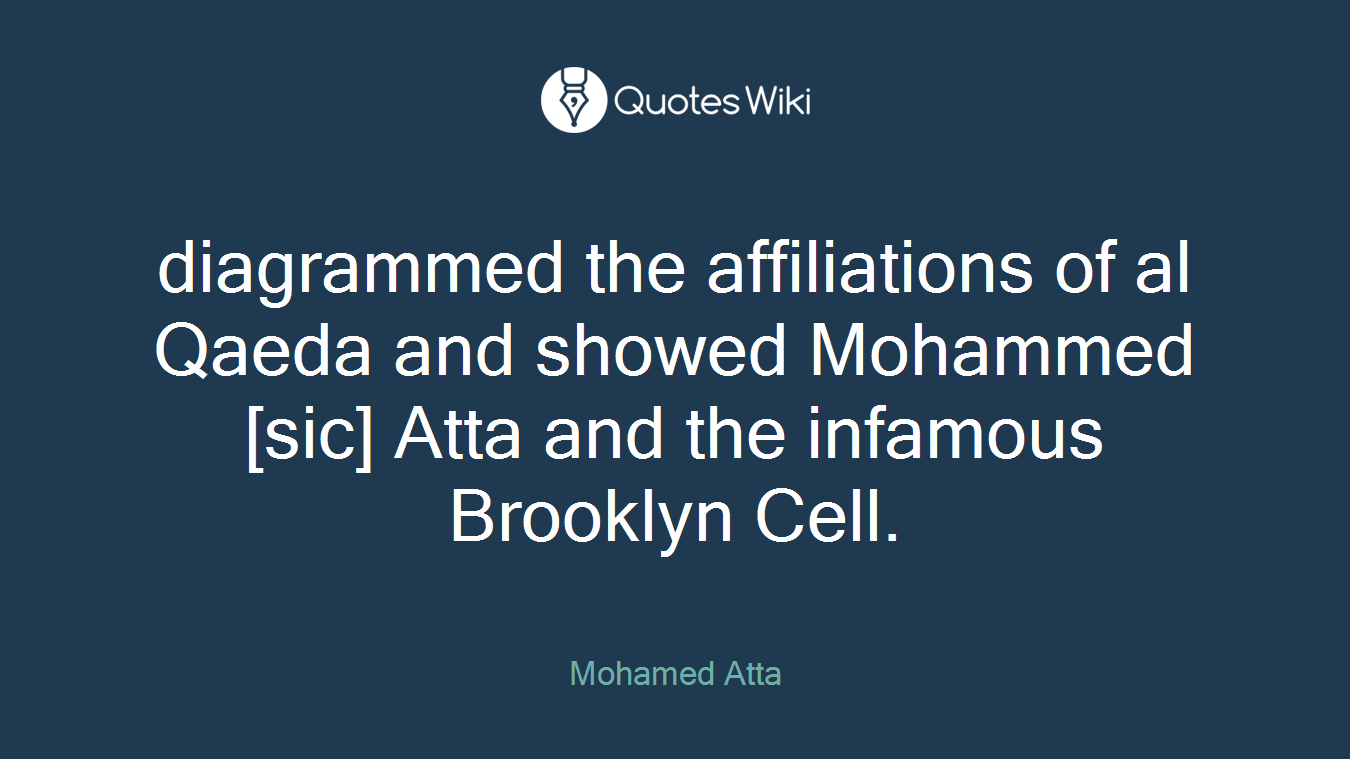 diagrammed the affiliations of al Qaeda and showed Mohammed [sic] Atta and the infamous Brooklyn Cell.