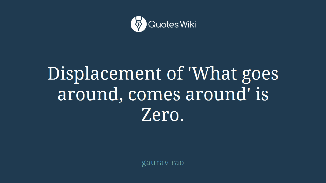 Displacement of 'What goes around, comes around' is Zero.