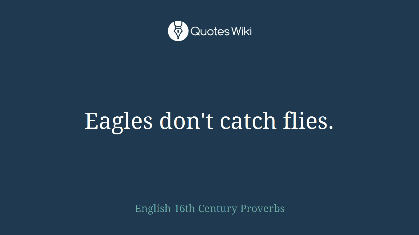Eagles don't catch flies.