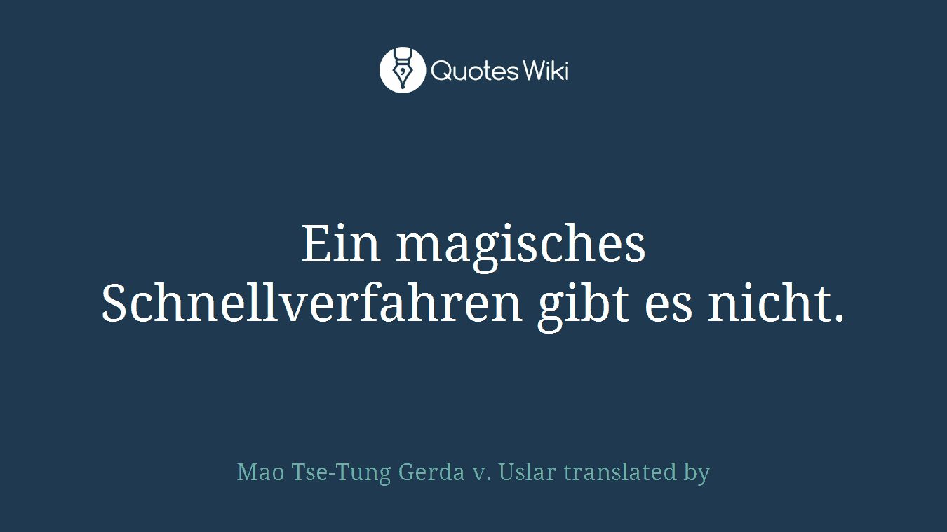 Ein magisches Schnellverfahren gibt es nicht.