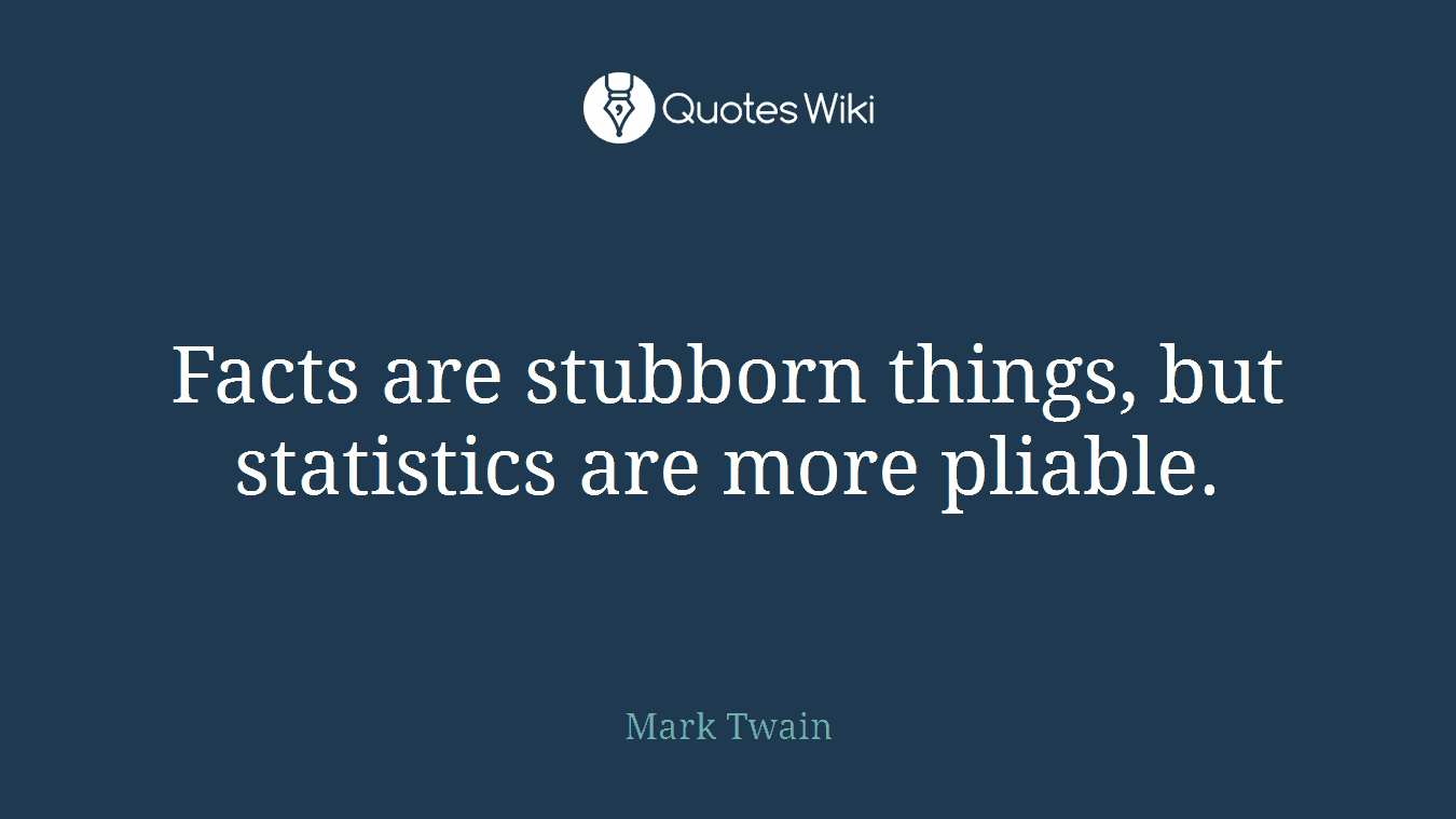 Facts are stubborn things, but statistics are more pliable.