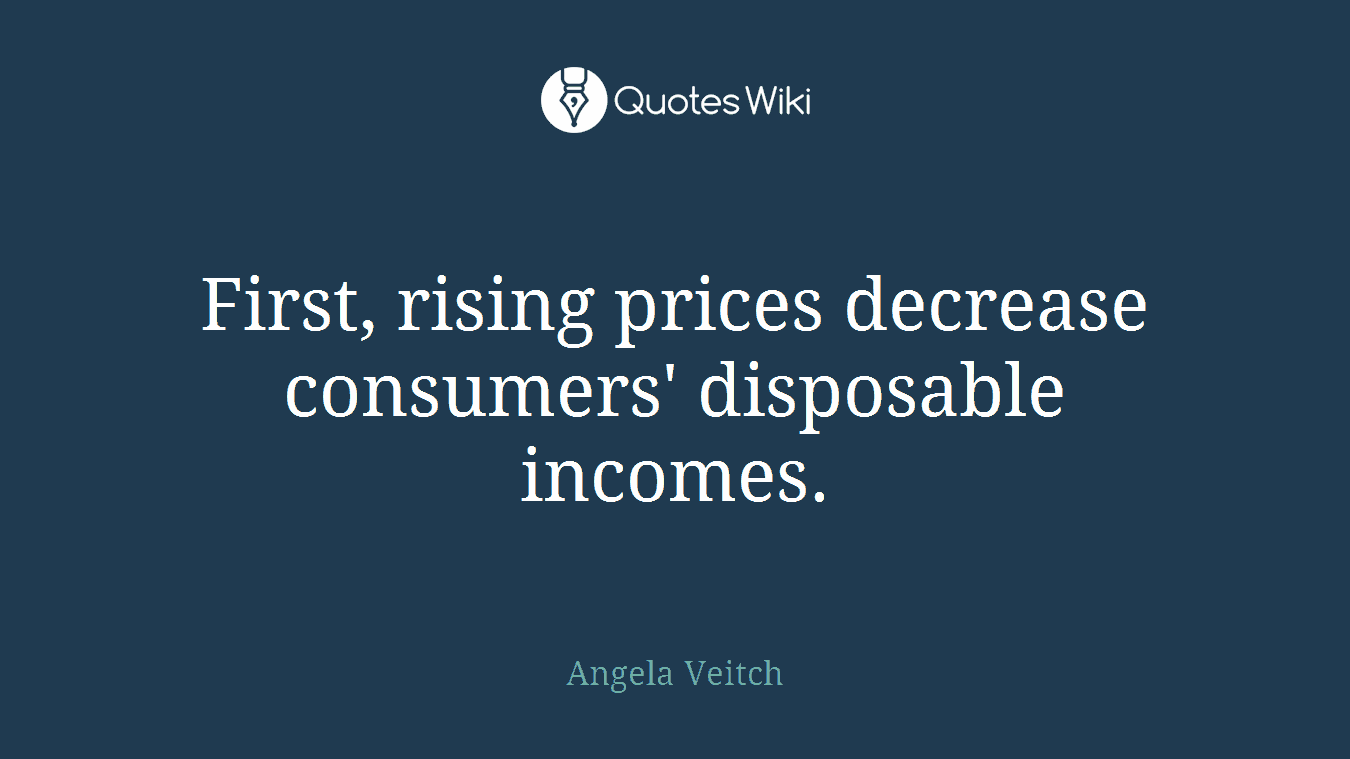 First, rising prices decrease consumers' disposable incomes.