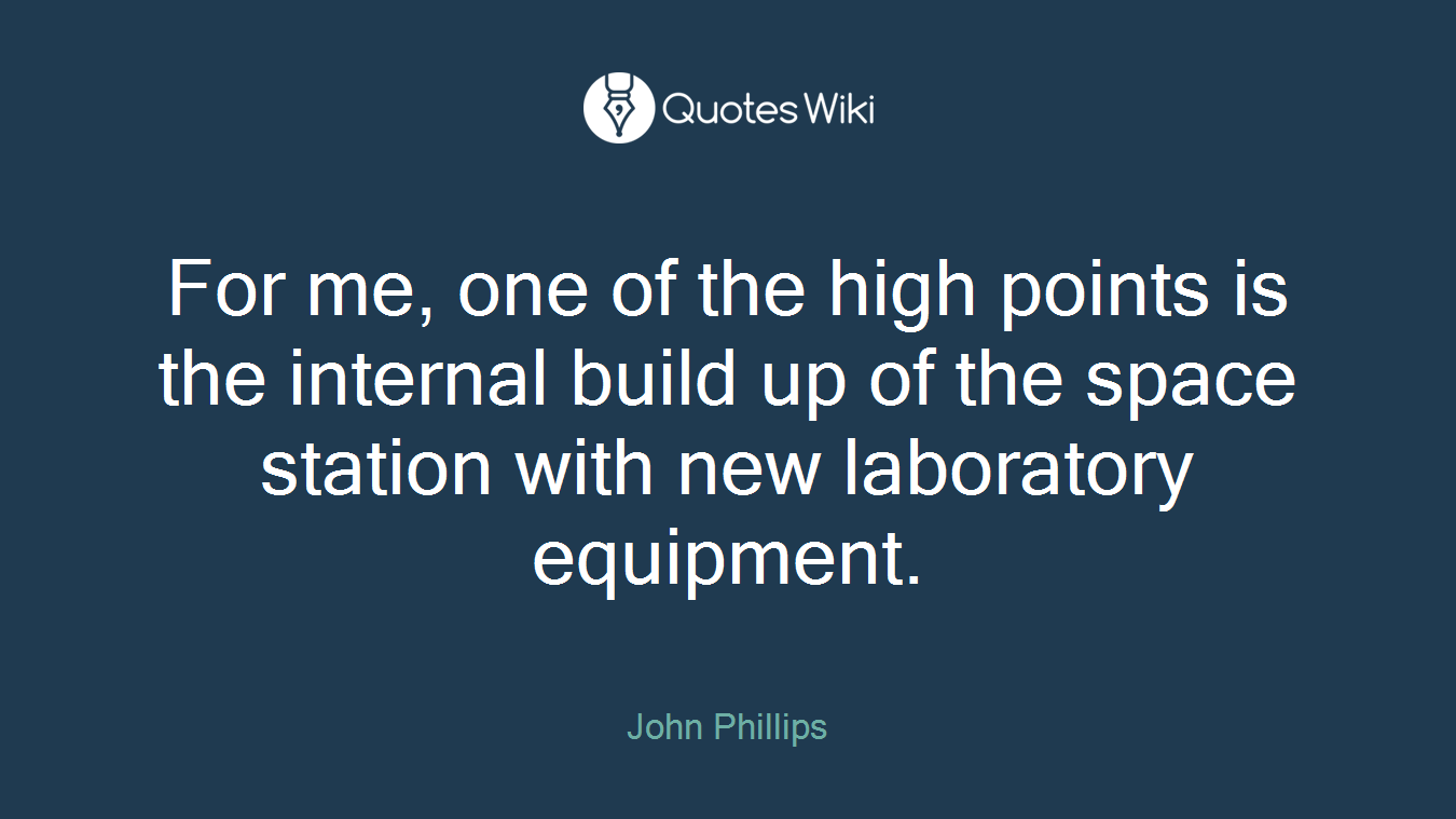 For me, one of the high points is the internal build up of the space station with new laboratory equipment.