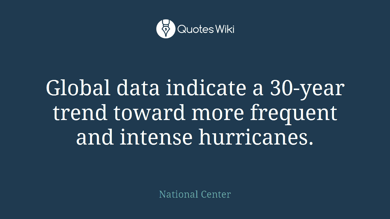 Global data indicate a 30-year trend toward more frequent and intense hurricanes.