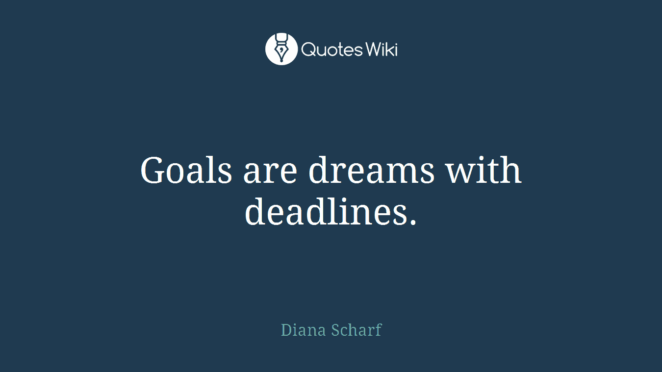 Goals are dreams with deadlines.