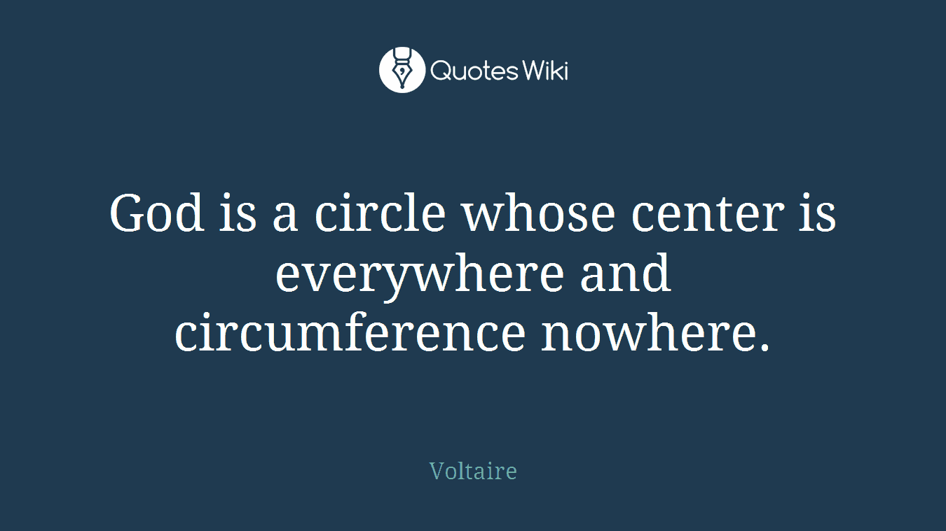 God is a circle whose center is everywhere and circumference nowhere.
