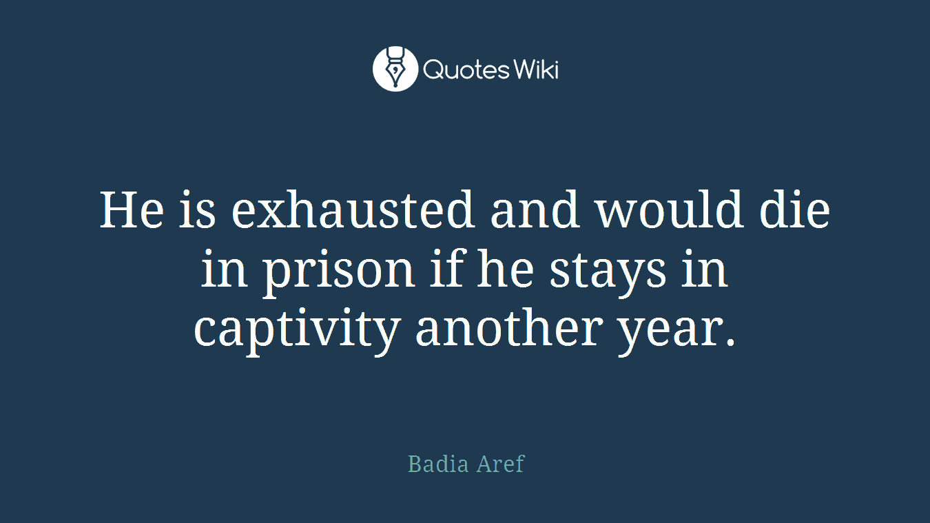 He is exhausted and would die in prison if he stays in captivity another year.
