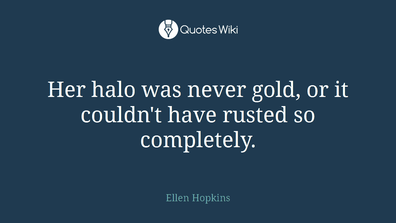 Her halo was never gold, or it couldn't have rusted so completely.