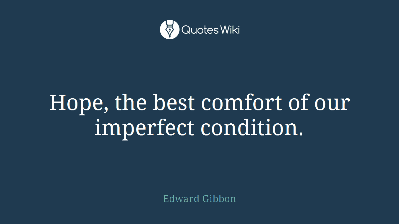 Hope, the best comfort of our imperfect condition.