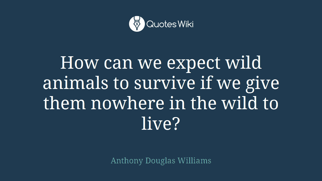 How can we expect wild animals to survive if we give them nowhere in the wild to live?