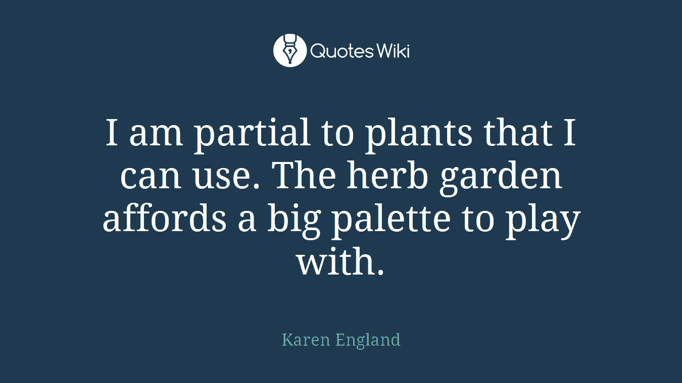 I am partial to plants that I can use. The herb garden affords a big palette to play with.