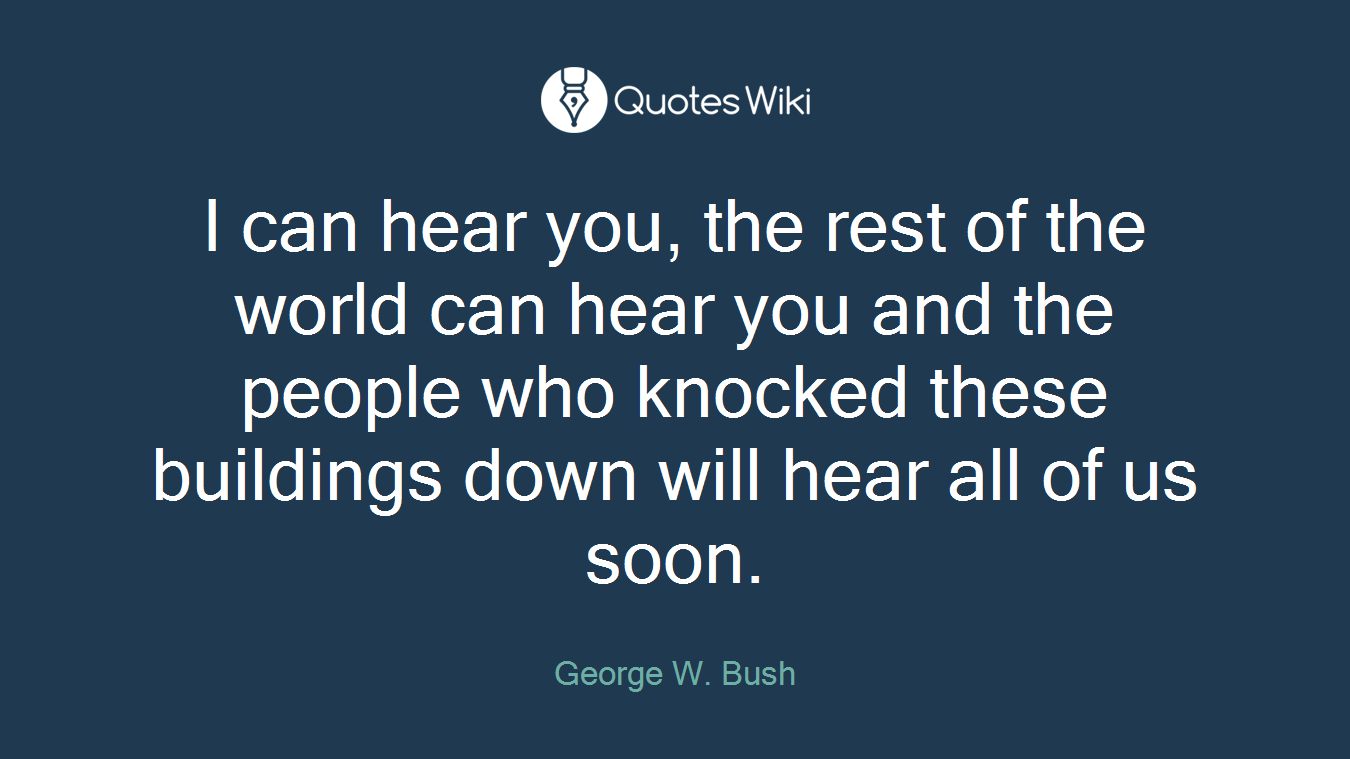 I can hear you, the rest of the world can hear you and the people who knocked these buildings down will hear all of us soon.