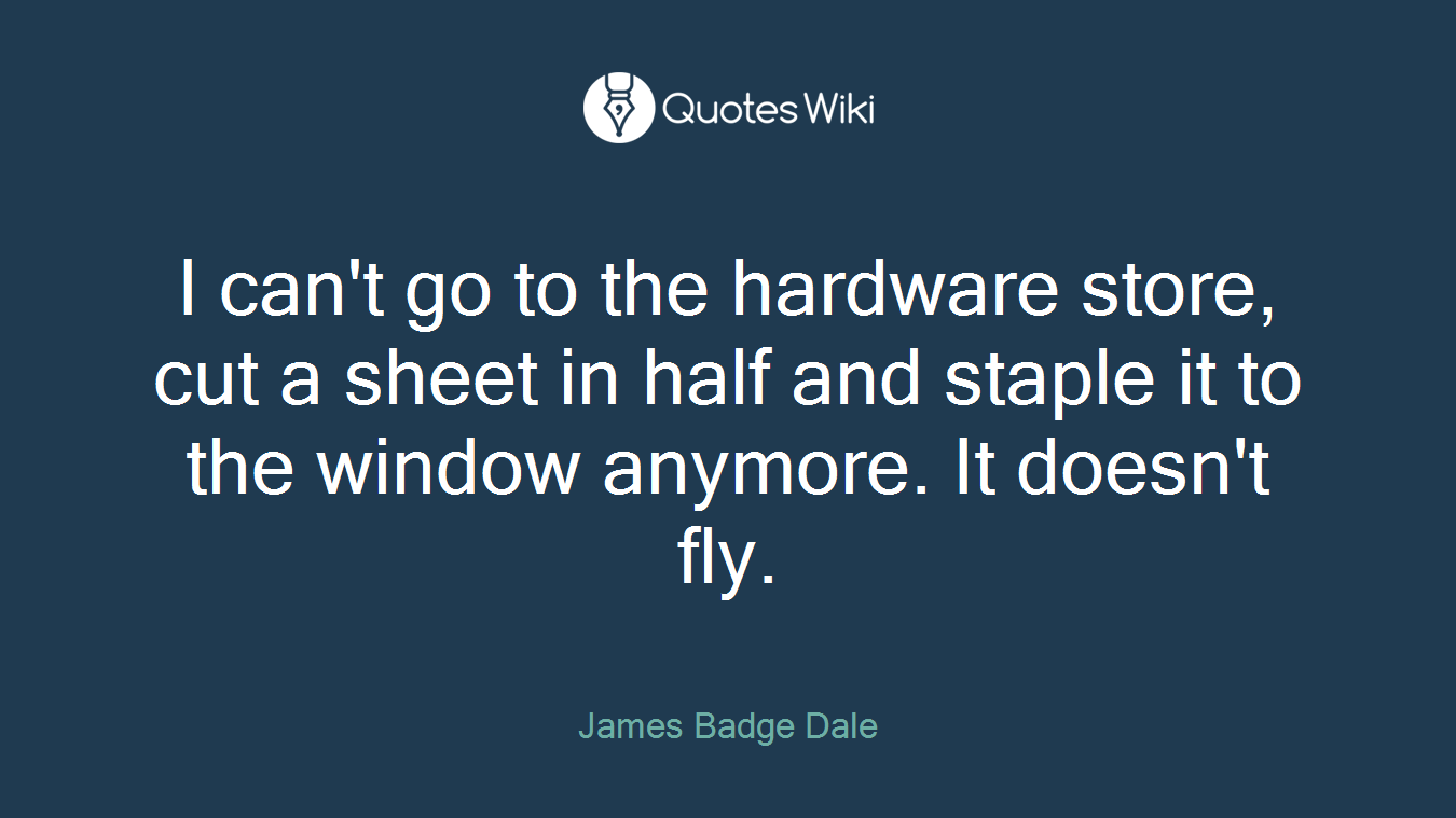 I can't go to the hardware store, cut a sheet in half and staple it to the window anymore. It doesn't fly.