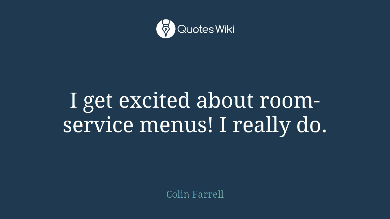 I get excited about room-service menus! I really do.
