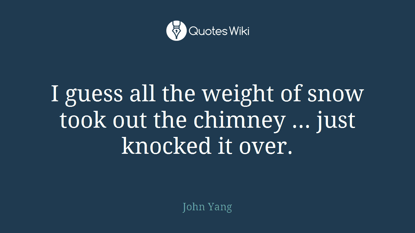 I guess all the weight of snow took out the chimney ... just knocked it over.