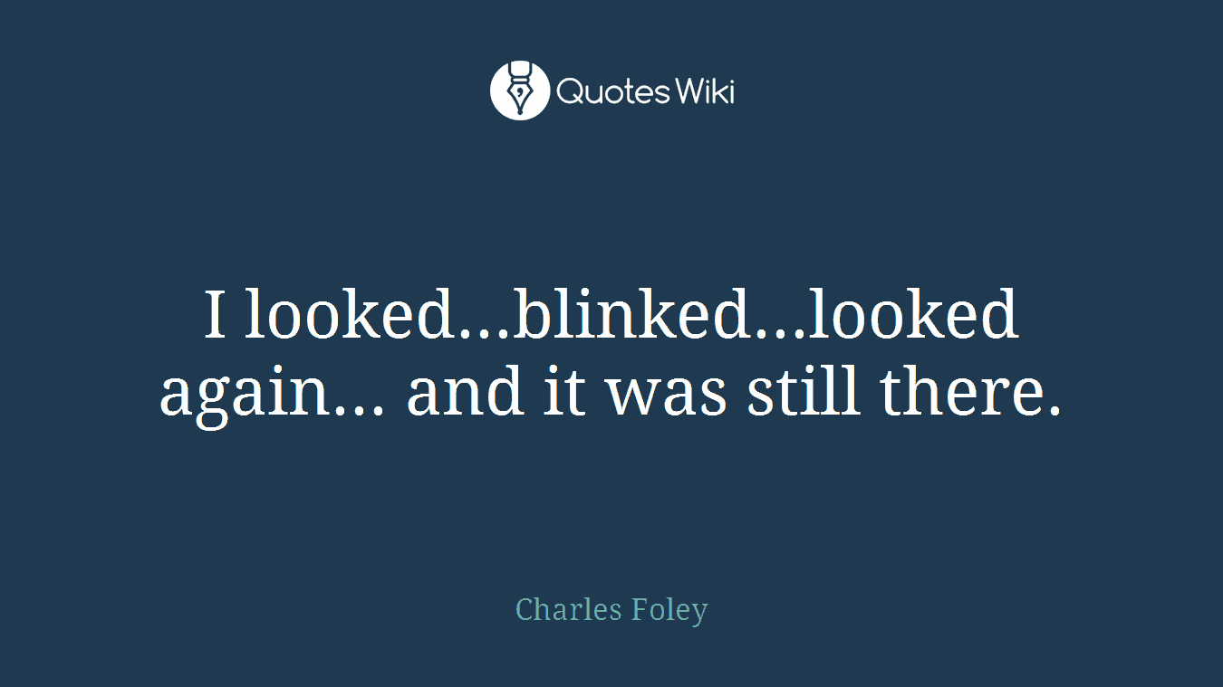 I looked...blinked...looked again... and it was still there.