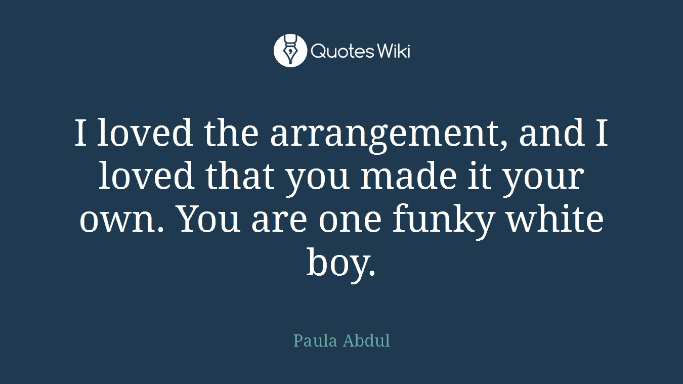 I loved the arrangement, and I loved that you made it your own. You are one funky white boy.