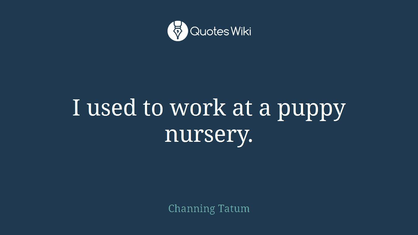 I used to work at a puppy nursery.