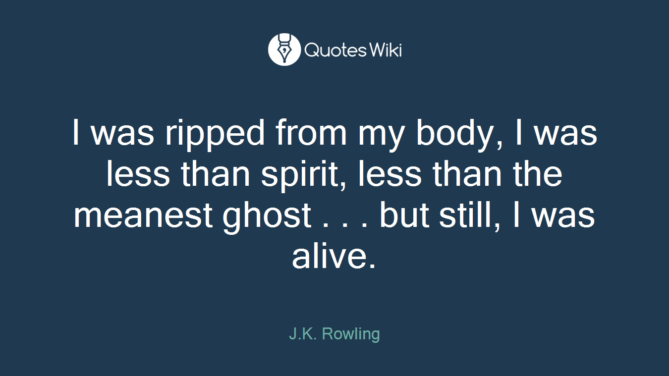 I was ripped from my body, I was less than spirit, less than the meanest ghost . . . but still, I was alive.