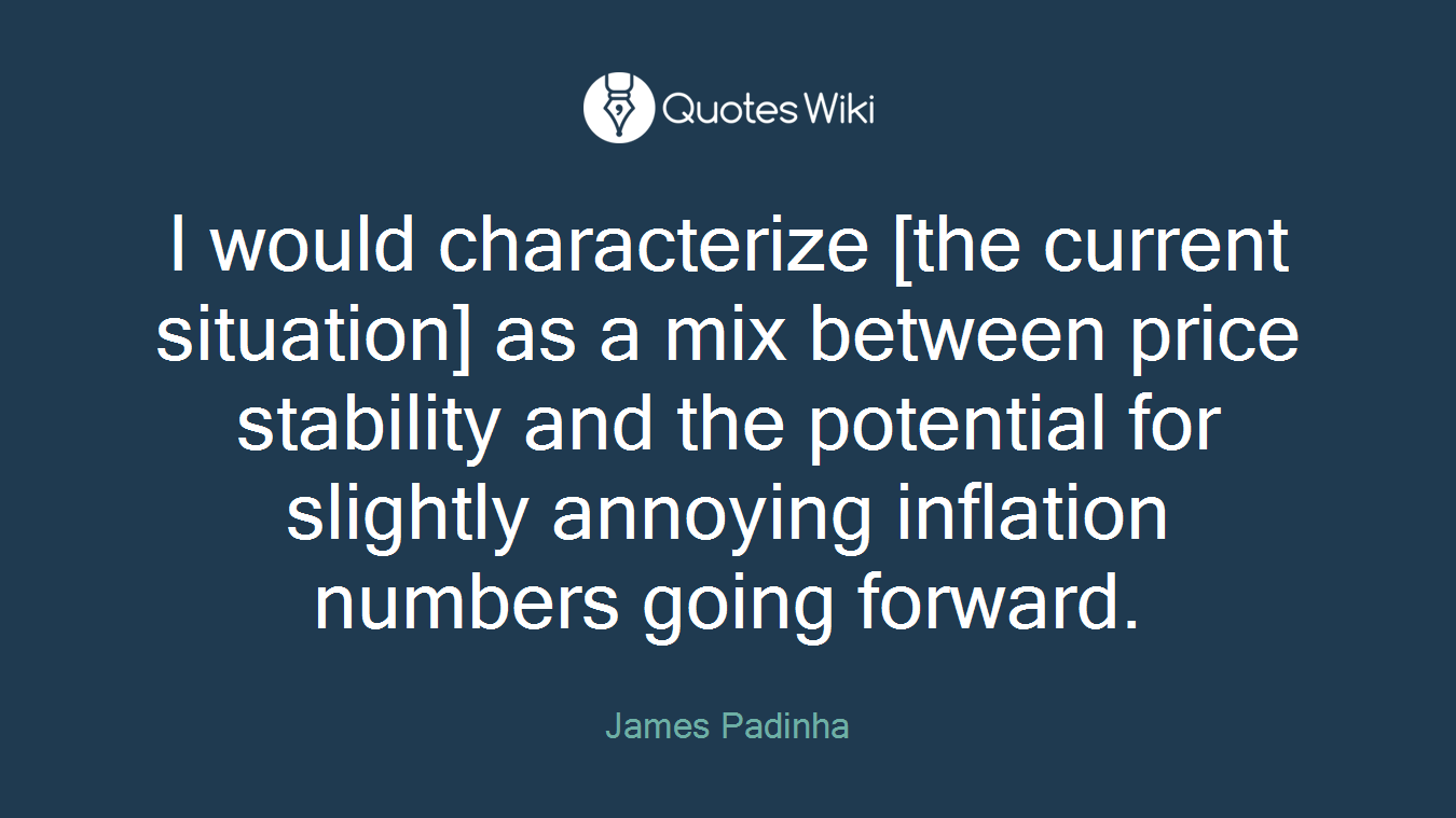 I would characterize [the current situation] as a mix between price stability and the potential for slightly annoying inflation numbers going forward.