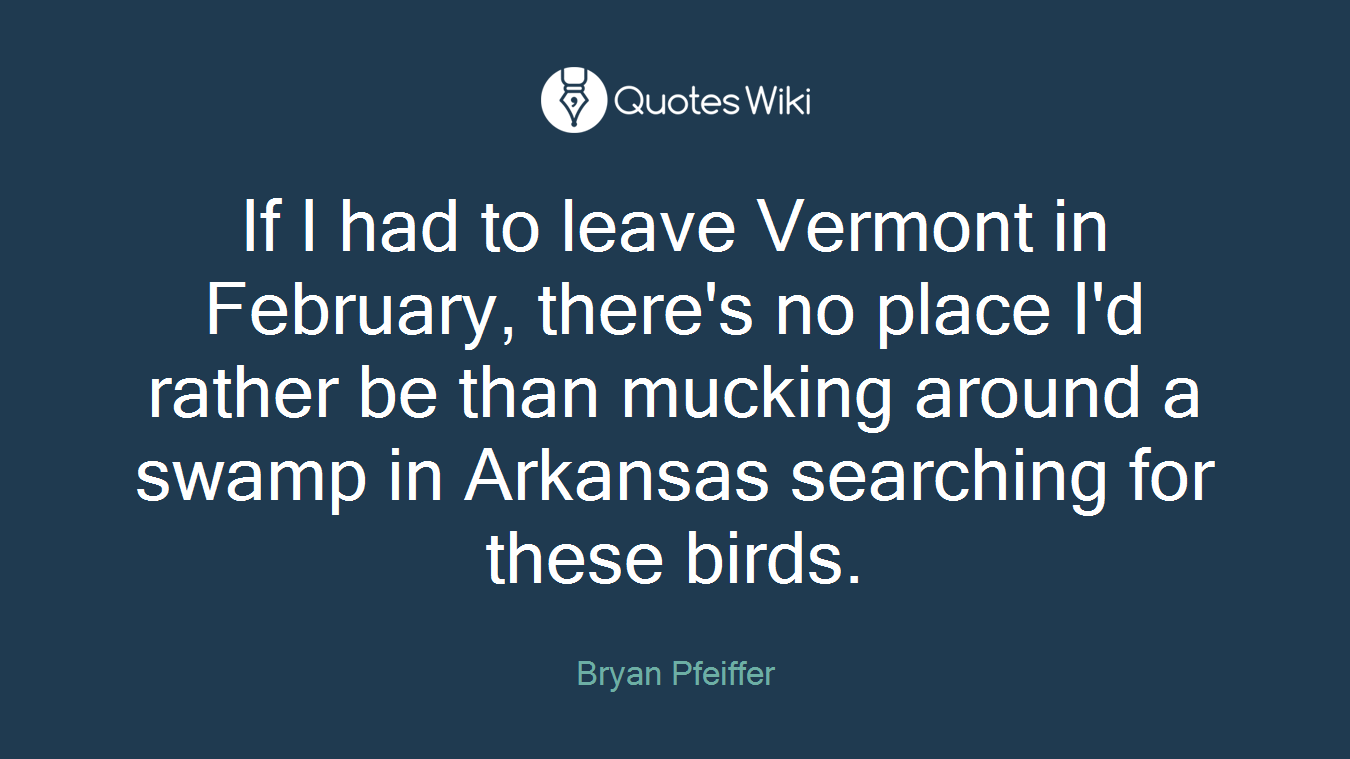 If I had to leave Vermont in February, there's no place I'd rather be than mucking around a swamp in Arkansas searching for these birds.