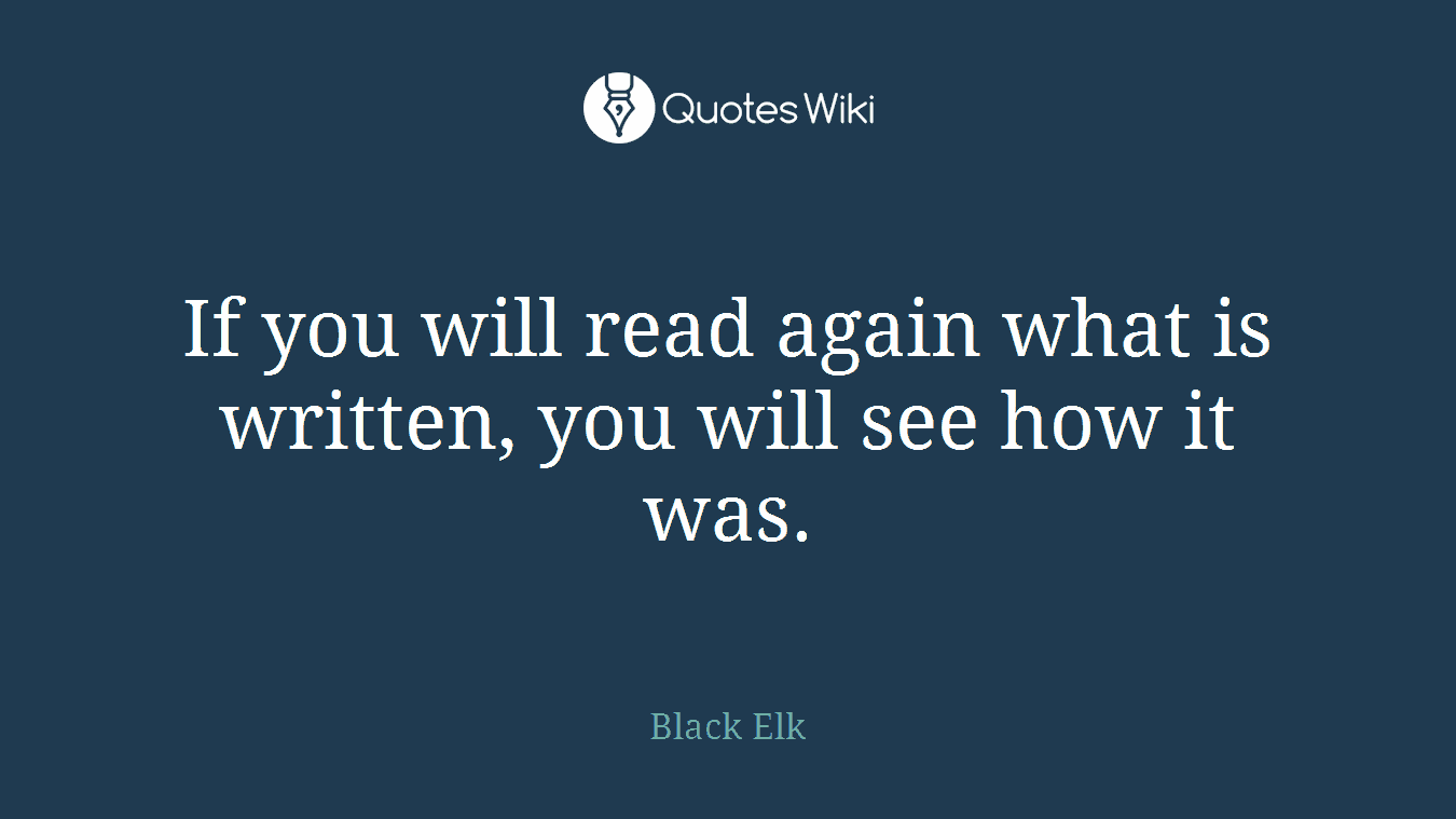 If you will read again what is written, you will see how it was.