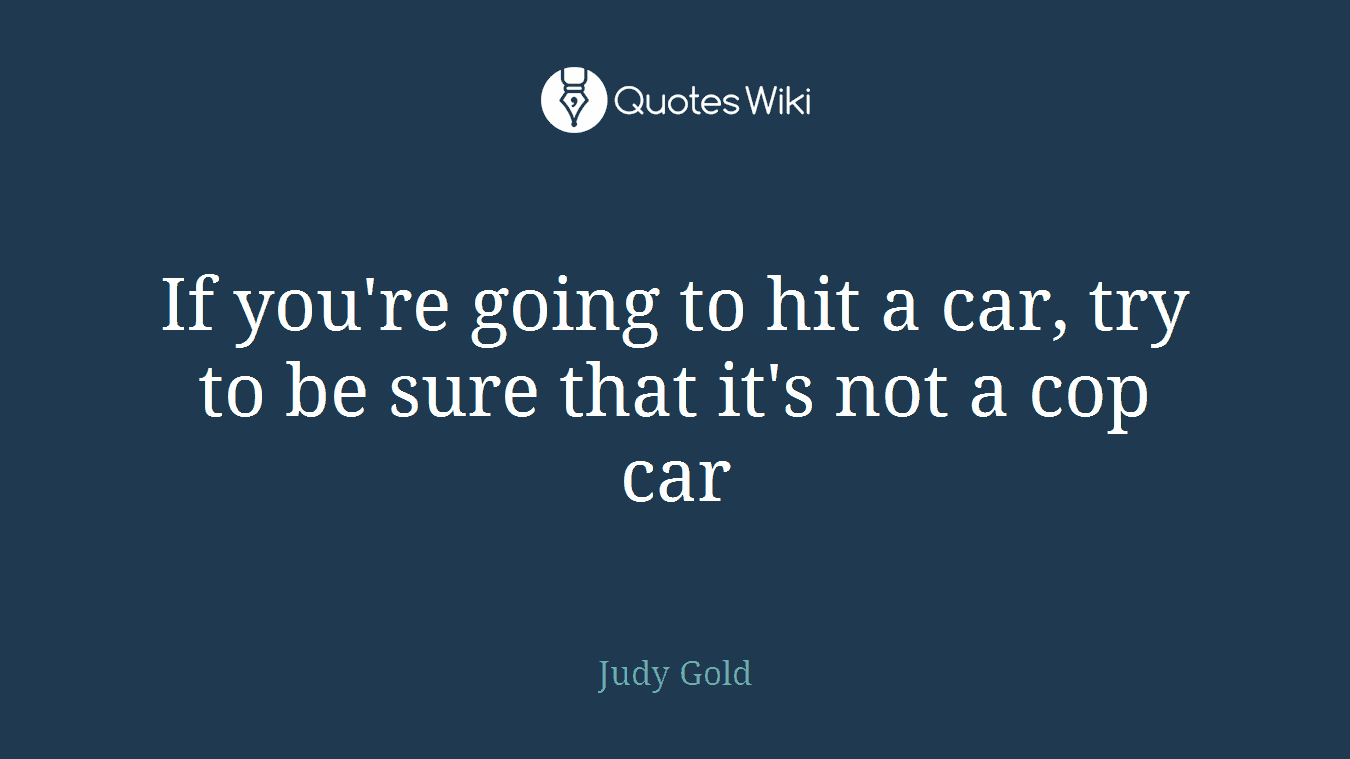 If you're going to hit a car, try to be sure that it's not a cop car