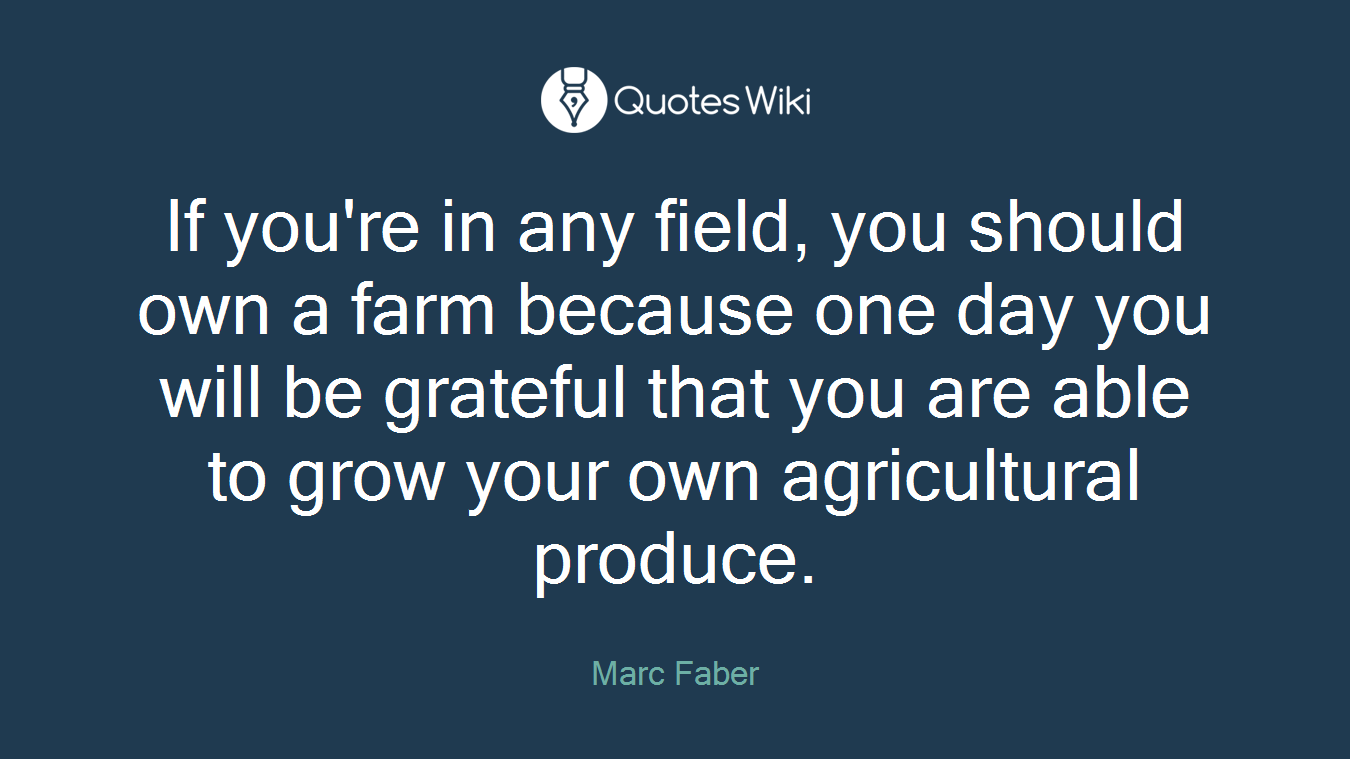 If you're in any field, you should own a farm because one day you will be grateful that you are able to grow your own agricultural produce.